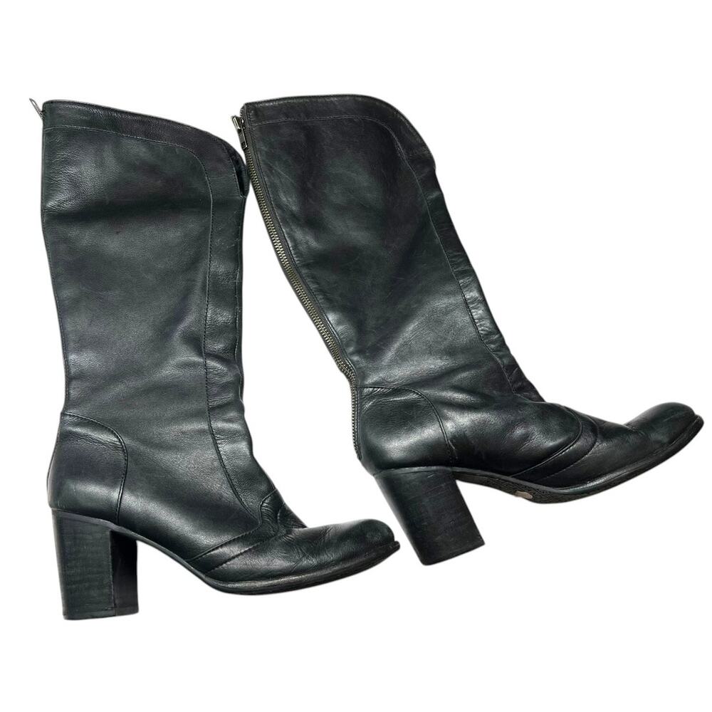 Luca Stefani 5.5 Italian Luxury leather below knee high heeled boots ridding - Picture 3 of 10